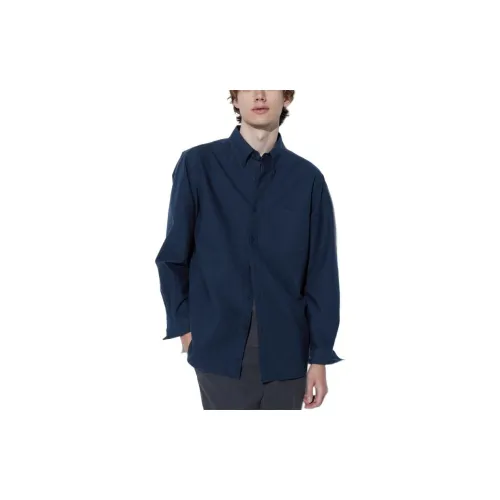 UNIQLO Shirts Men Navy Blue