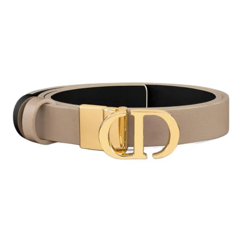 DIOR Calfskin Leather Belts Women's Umber 2CM