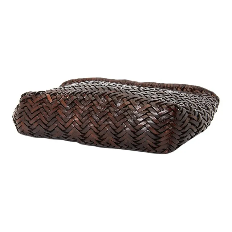 Dragon Diffusion Genuine Leather One Shoulder Handbag Women's Brown-4