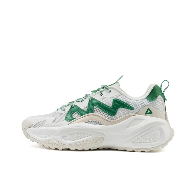 PEAK Tai Ji1.0 Cushioned Wear-Resistant Slip-Resistant Low-Top Casual Shoes Men's Beige White Green-0