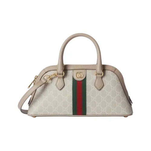 GUCCI Ophidia Canvas With Leather Shoulder Bag, Crossbody Bag, Handbag Small Size Women's Beige & White
