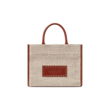 VERSACE Raffia One Shoulder Handbags Small Size Women's Beige