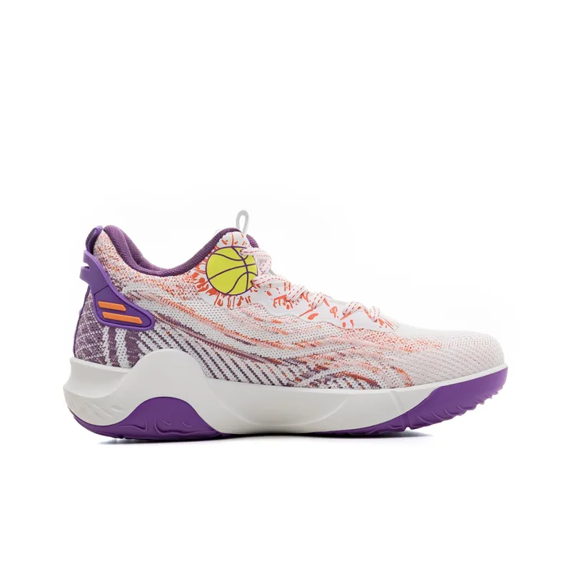RENBEN Cushioned Wear Resistant Breathable Lightweight Low Top Basketball Shoes Men's Purple-1