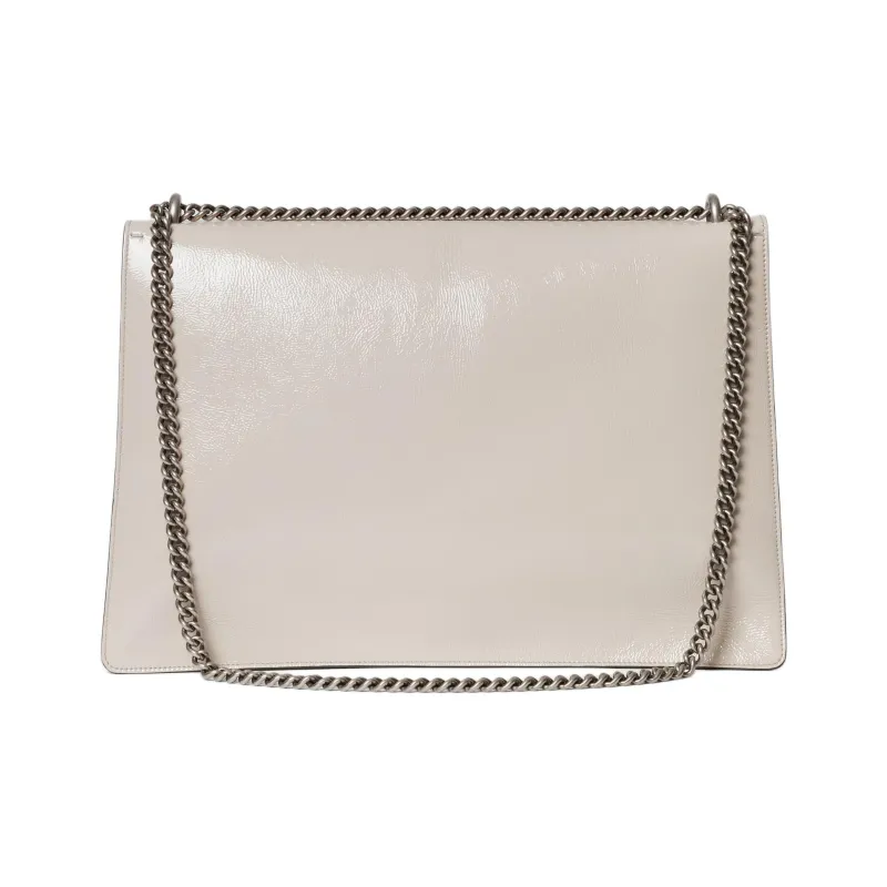 GUCCI Dionysus Patent Leather Crossbody Bag, Shoulder Bag Large Size Women's Light Gray-3