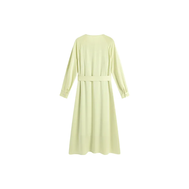 Famanxuan Long Sleeved Dress Women's Willow Brushing The Embankment-1