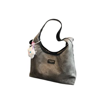 Ji Reminiscence PU Tote Bag Shopping Bag Shoulder Bag Women's Black Coffee-Brown/Ecru/Vintage Blue