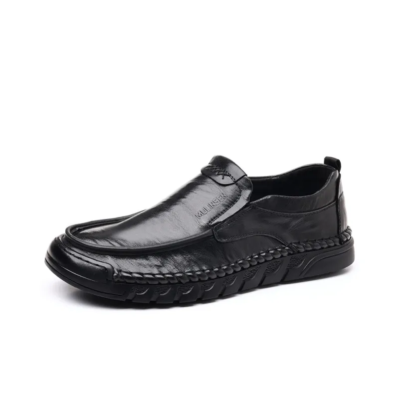 Mulinsen Men's Casual Shoes Men Low Top Black/Dark Brown-0