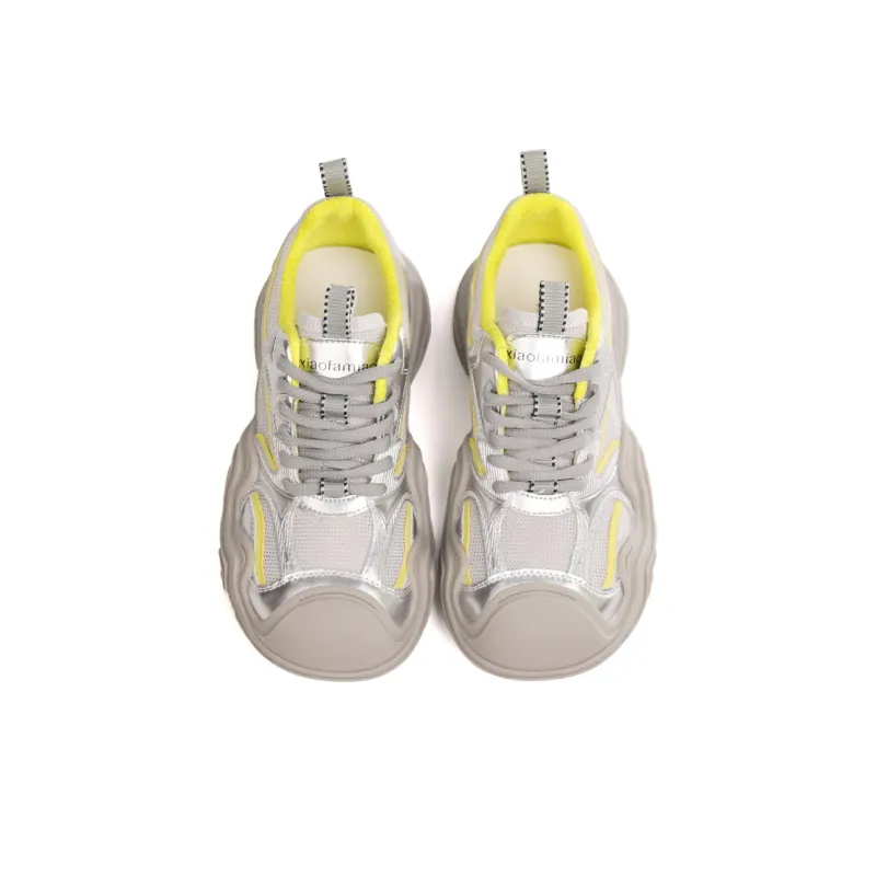 XIAOFAMIAO Fashionable Versatile Running Breathable Mesh Platform Height Increasing Casual Shoes Women's-8
