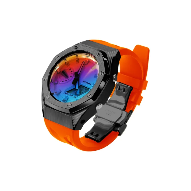 Keppot Compatible With Farm Oak GA 2100 GA 2110 GA B2100 GM 2100 Upgrade Black Panther Watch Cases Unisex-19