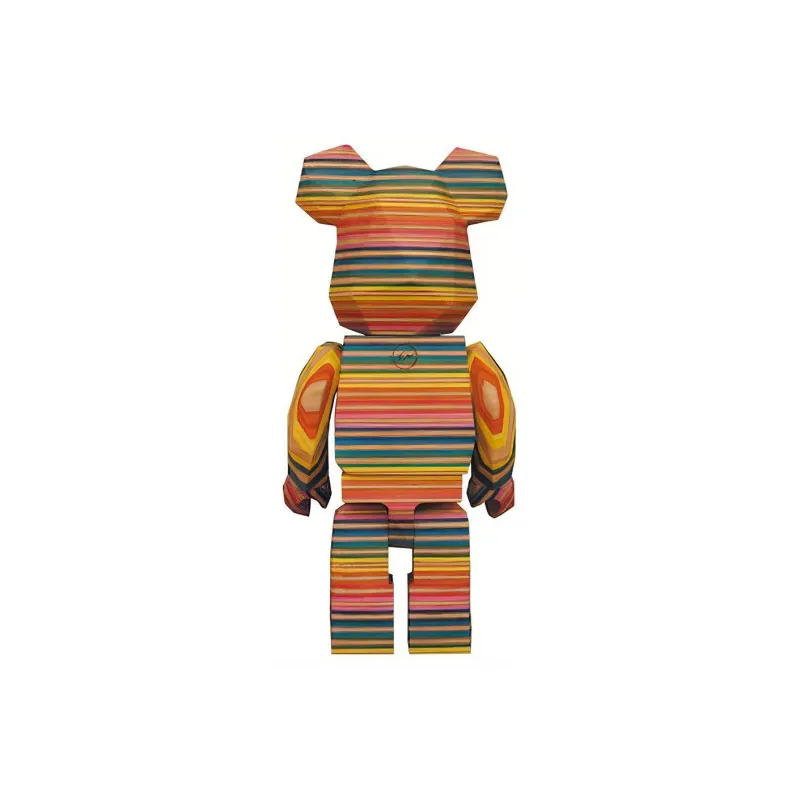 BE@RBRICK x Fragment Design 400% Hiroshi Fujiwara Polygon Rainbow Wood Trendy Figures 28cm-1
