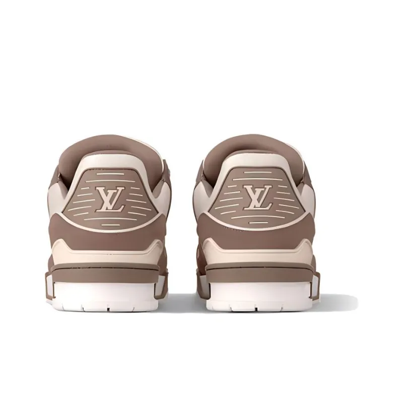 LOUIS VUITTON Trainer Low Top Skateboard Shoes Men's Taupe-4