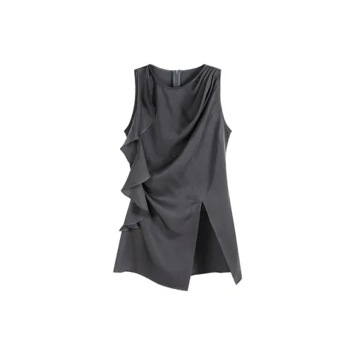 HDFULERN Tank Tops Women's High Elegant Gray