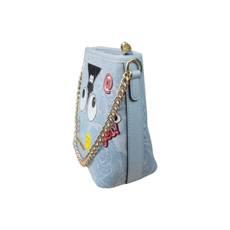 EYE THEME Denim Crossbody Bag Trumpets Women's That Blue-1