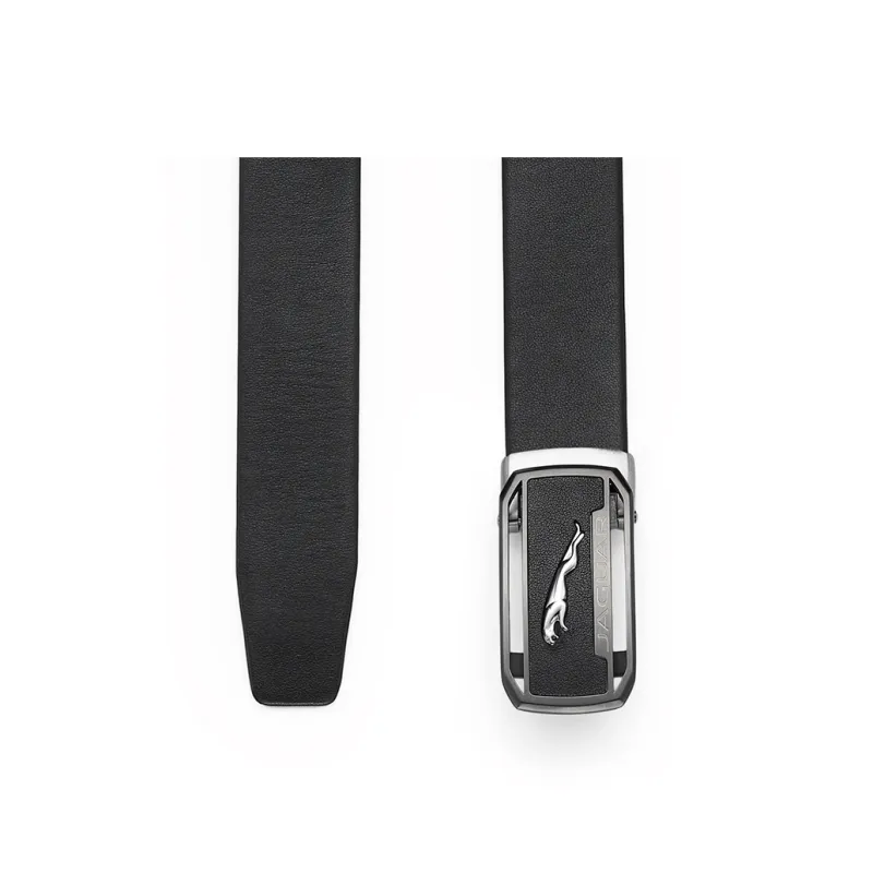 JAGUAR Fashion Business Men's Genuine Leather Automatic Buckle Cow Leather Belt Pants Men's Black Width 3.4cm-5