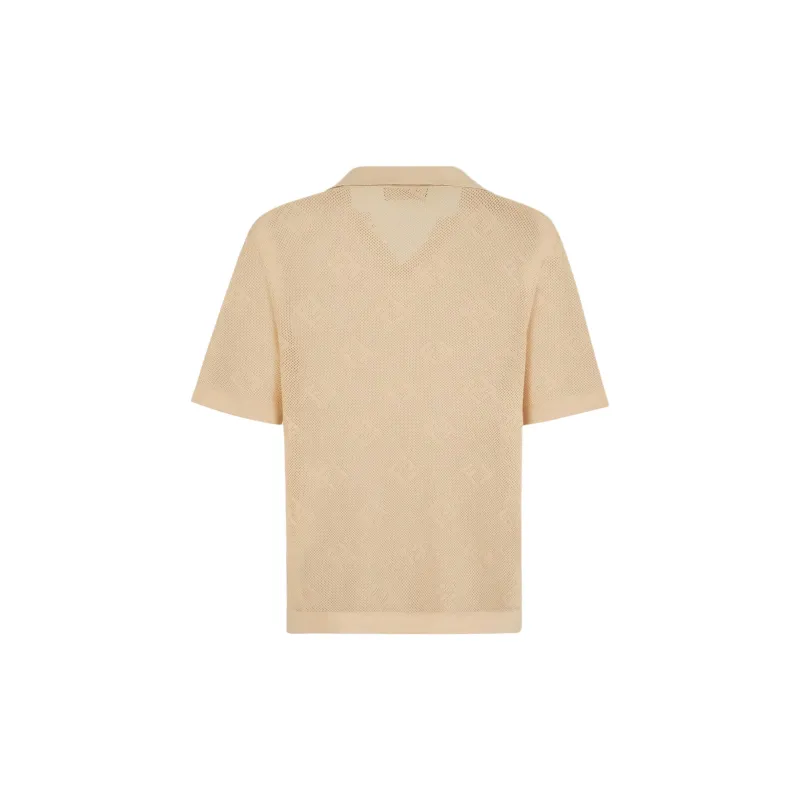 FENDI Short Sleeved V Neck Polo Shirt-1
