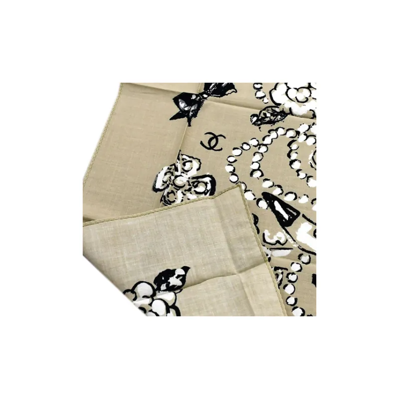 CHANEL 1990-2000s Camellia Scarf-2