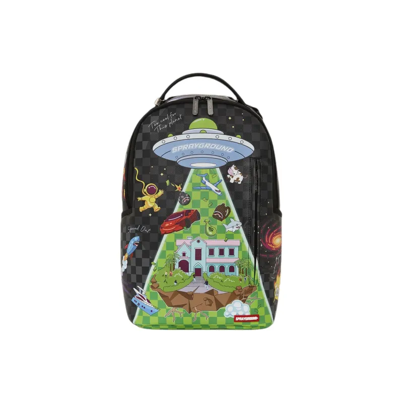 SPRAYGROUND Faux Leather Backpack Unisex Green & Black-0