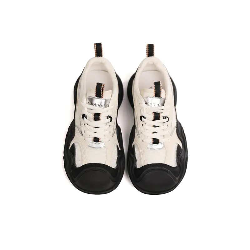 XIAOFAMIAO Fashionable Versatile Running Breathable Mesh Platform Height Increasing Casual Shoes Women's-3