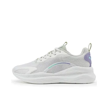 PEAK Cushioned Wear Resistant Breathable Slip Resistant Low Top Training Shoes Women's Beige White Purple