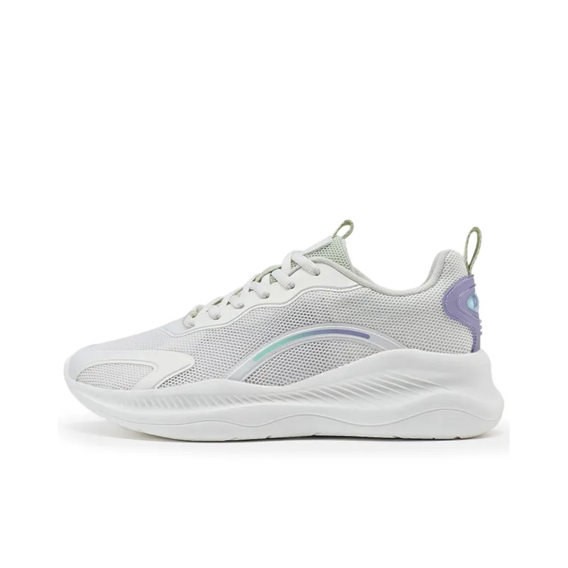 PEAK Cushioned Wear Resistant Breathable Slip Resistant Low Top Training Shoes Women's Beige White Purple-0
