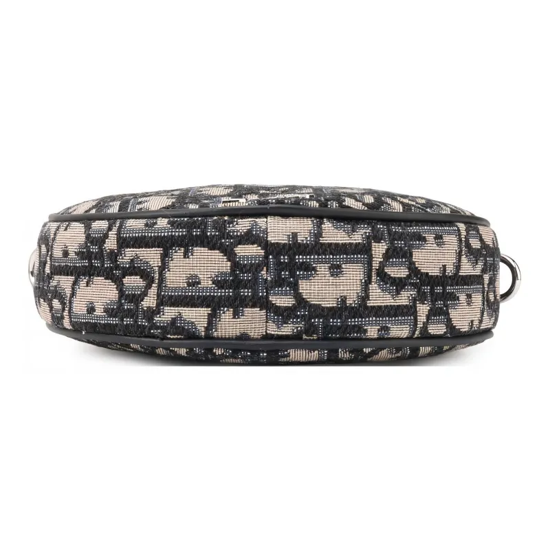 DIOR Canvas With Calfskin Canvas Bag, Round Bag, Crossbody Bag, Shoulder Bag Women's Denim Blue-5