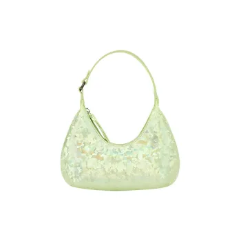By Far Amber Cow Leather Shoulder Bag Crescent Moon Bag Portable One Shoulder Clutch Regular Women's Green