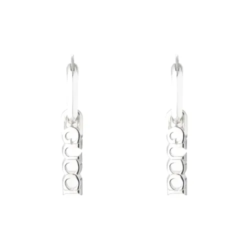 GUCCI 925 Sterling Silver Earrings Unisex Silver