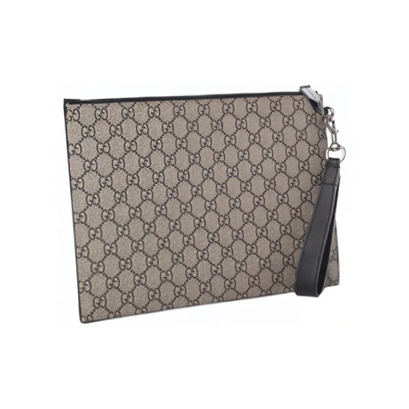 GUCCI Artificial Leather Clutch Men's Ebony & Black-1