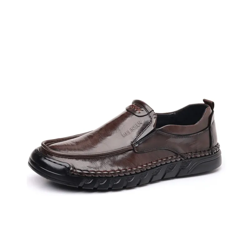 Mulinsen Men's Casual Shoes Men Low Top Black/Dark Brown-7