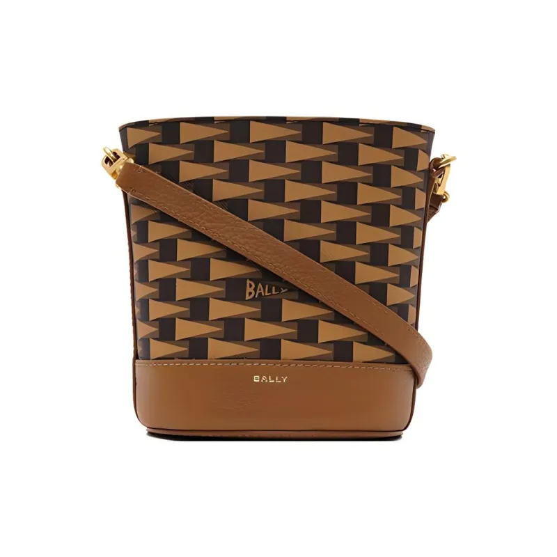BALLY TPU Bucket Bags Crossbody Bag, Shoulder Bag Women's Multiple Browns-0