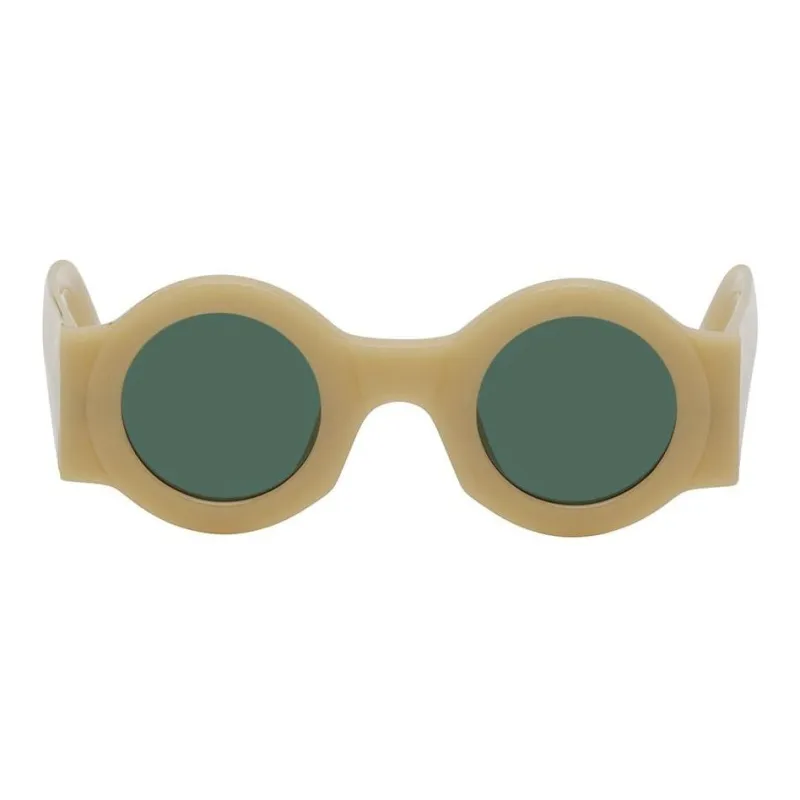 DRIES VAN NOTEN Acetate Plate Frame Round Sunglasses Men's Camel-0