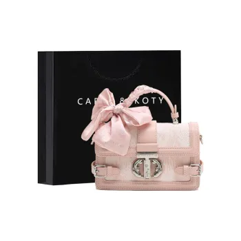 Carit&Koty Polyurethane, Synthetic Leather Crossbody Handbag Regular Women's Pink/Gray