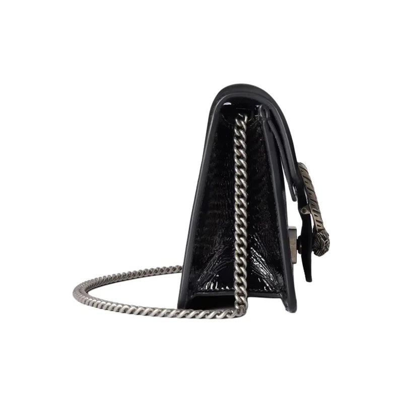 GUCCI Dionysus Patent Leather Crossbody Bag Shoulder Bag Extra Mini Women's Black-2