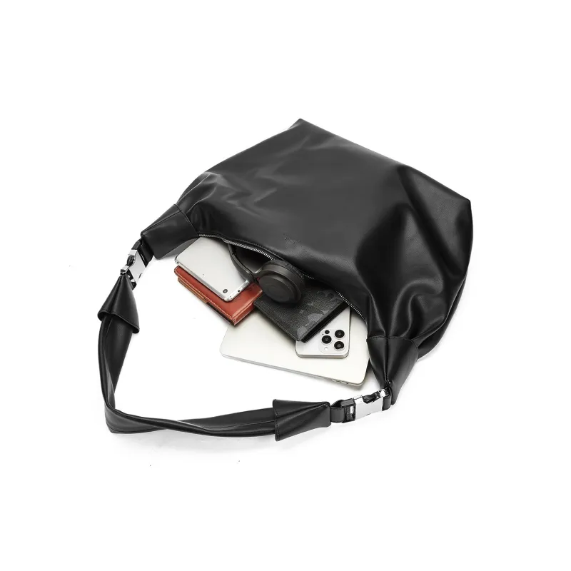 FAIRWHALE Synthetic Leather Dumpling Bag Crossbody Bag Regular Unisex Black-6