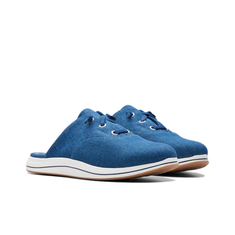Clarks Rubber Sole Wrap-toe Slippers Women's Denim Blue-2