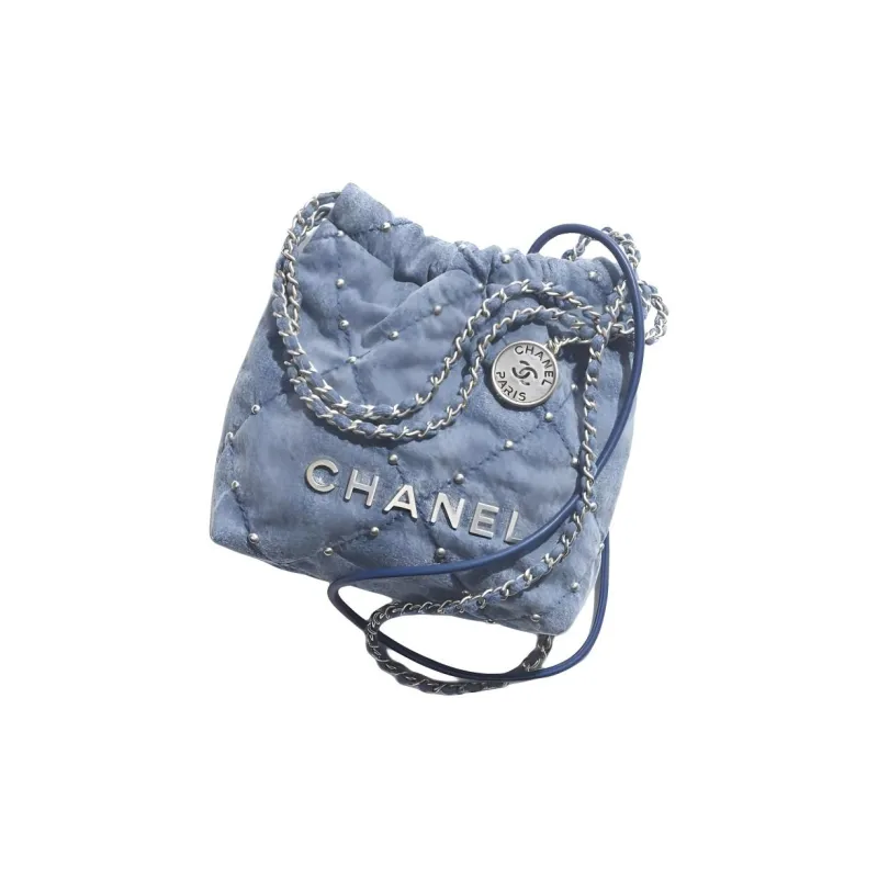 CHANEL 22Bag Washed Denim Handbags Mini Women's Denim Blue-1