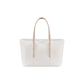 LEVEL8 Artificial Leather Handbag Regular Women's Crescent White/Mocha