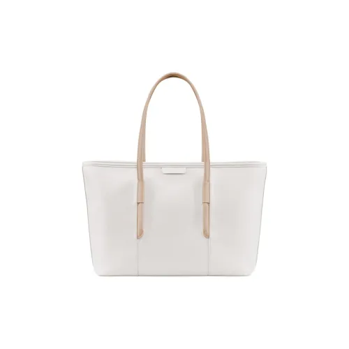 LEVEL8 Artificial Leather Handbag Regular Women's Crescent White/Mocha