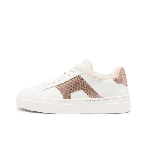 Santoni Rhinestone-embellished Leather Sneakers