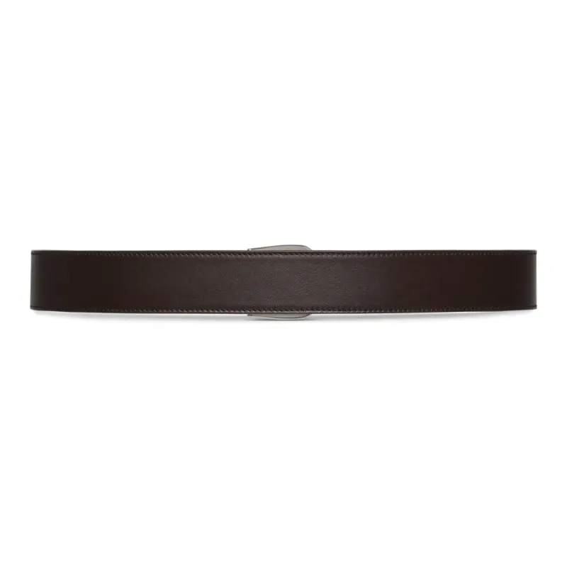 GUCCI Leather Leather Belts Men's Brown Width 3.5CM-1