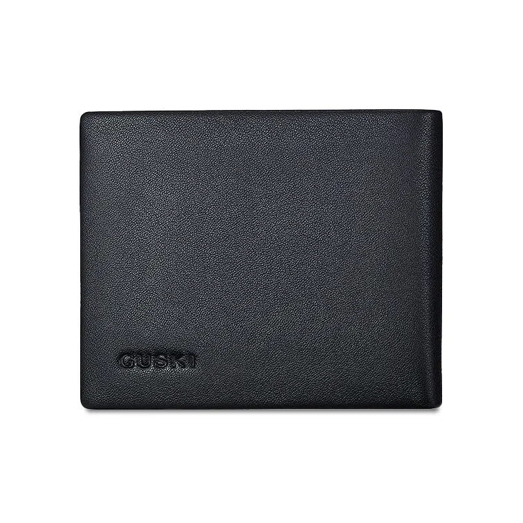 GUSKI Genuine Card Wallet Thin Wallet Regular Men's Black-1