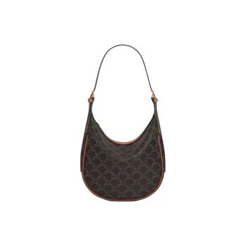 CELINE Cow Leather Crossbody Bag, Shoulder Bag Small Size Women's Tawny