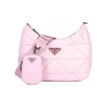 PRADA Nylon Shoulder Bag Crossbody Bag Women's Pink