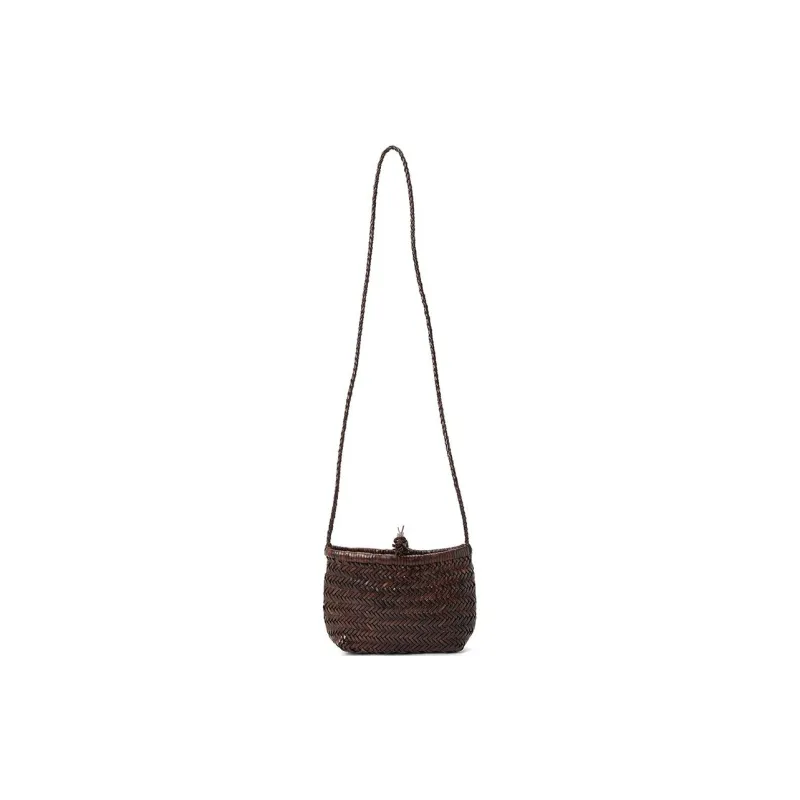 Dragon Diffusion Genuine Leather One Shoulder Handbag Women's Brown-6
