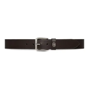 GUCCI Leather Leather Belts Men's Brown Width 3.5CM