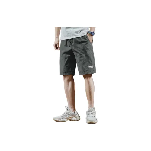 Tonlion Casual Shorts Men Plain Gray