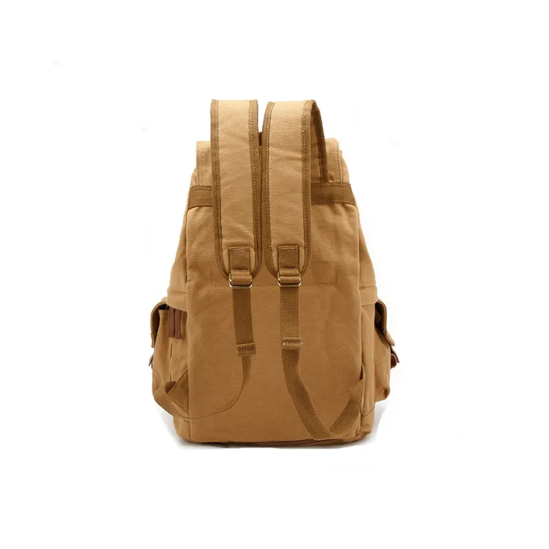 TTaG．baG Canvas Backpack Unisex Khaki/Army Green-2