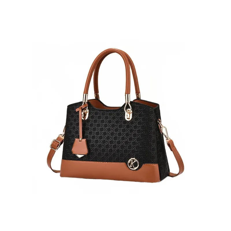 Dusen Kangaroo PU Crossbody Bag, One Shoulder Handbag Women's White/Khaki/Black-2