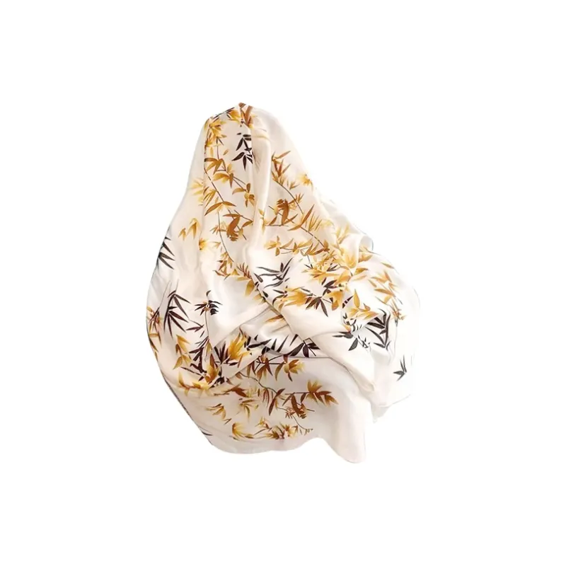 Eucalyptus Ornamentation Bamboo Rhythm Silk Scarves Women's-5