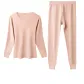 Thermal Underwear Tops+Long Johns Clothing Sets (Skin) Pure Cotton Skin-Friendly/3A Antibacterial/Lace Trims Crew Neck